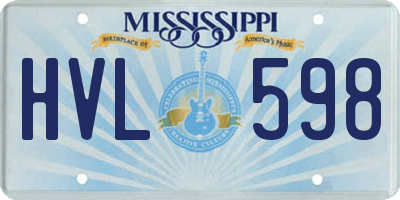 MS license plate HVL598