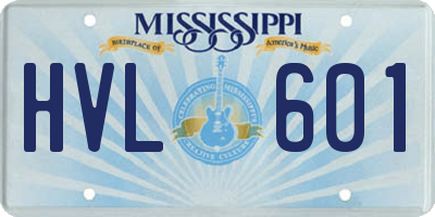 MS license plate HVL601