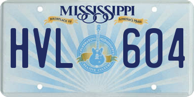 MS license plate HVL604