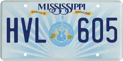 MS license plate HVL605