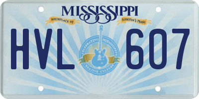 MS license plate HVL607