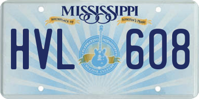 MS license plate HVL608