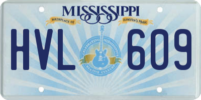 MS license plate HVL609