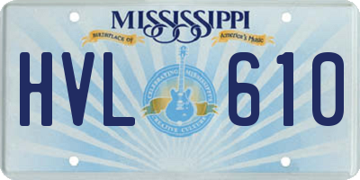 MS license plate HVL610