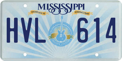 MS license plate HVL614