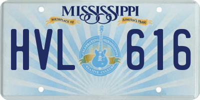 MS license plate HVL616
