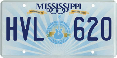 MS license plate HVL620