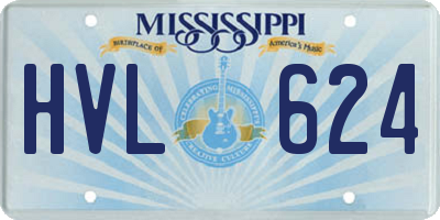 MS license plate HVL624