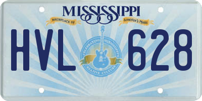 MS license plate HVL628