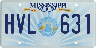 MS license plate HVL631
