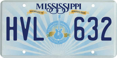 MS license plate HVL632