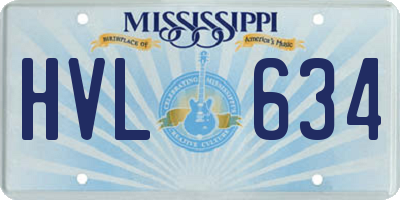 MS license plate HVL634