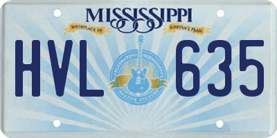 MS license plate HVL635