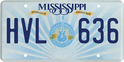 MS license plate HVL636
