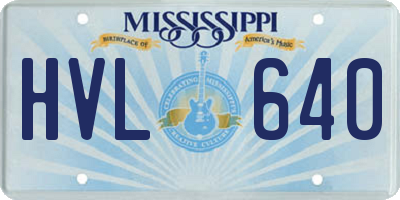 MS license plate HVL640