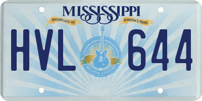 MS license plate HVL644