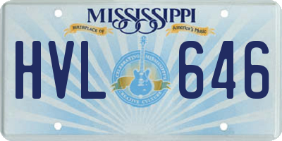 MS license plate HVL646