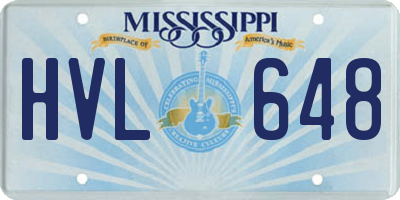 MS license plate HVL648