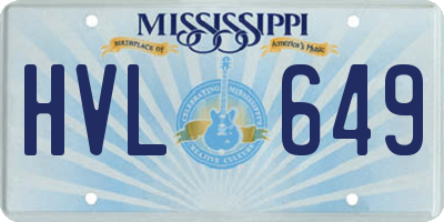 MS license plate HVL649