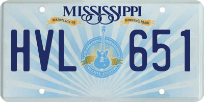 MS license plate HVL651