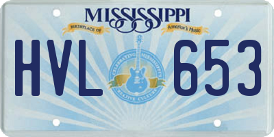 MS license plate HVL653