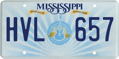 MS license plate HVL657