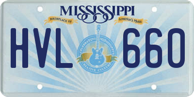 MS license plate HVL660