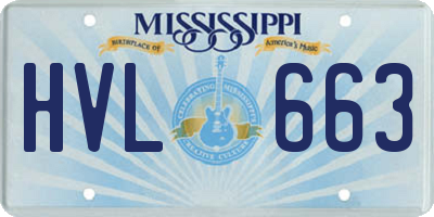 MS license plate HVL663