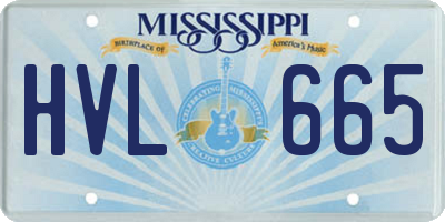 MS license plate HVL665