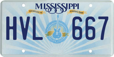 MS license plate HVL667