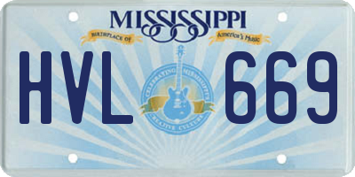 MS license plate HVL669
