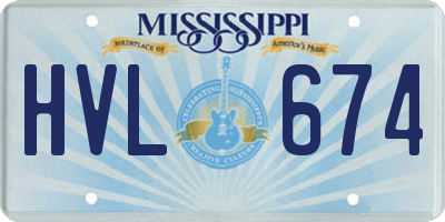 MS license plate HVL674