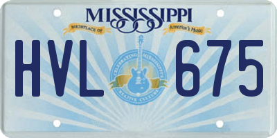 MS license plate HVL675