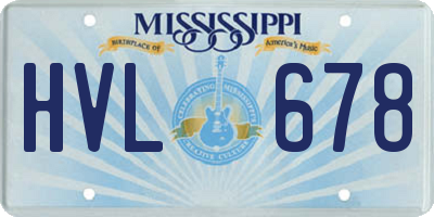MS license plate HVL678