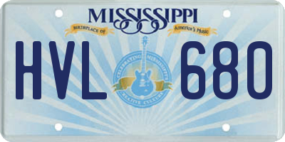 MS license plate HVL680