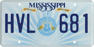 MS license plate HVL681