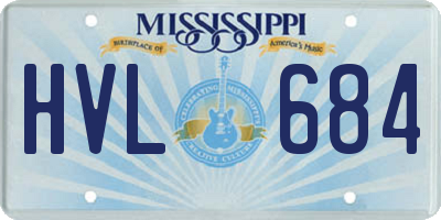 MS license plate HVL684