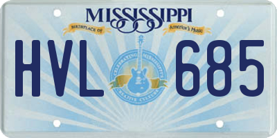 MS license plate HVL685