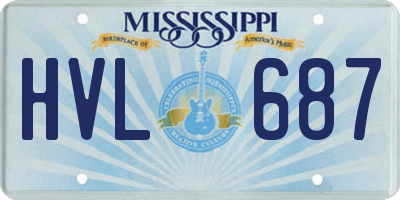 MS license plate HVL687