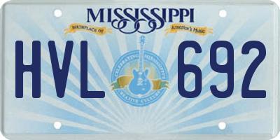 MS license plate HVL692