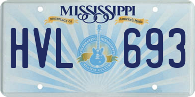 MS license plate HVL693