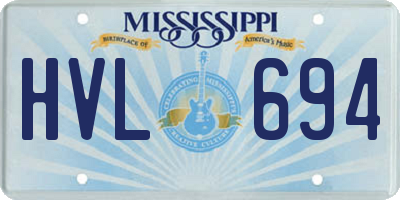 MS license plate HVL694