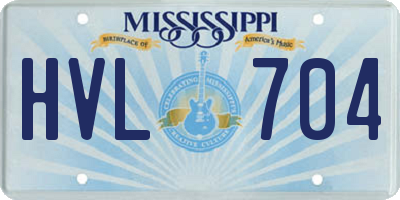 MS license plate HVL704
