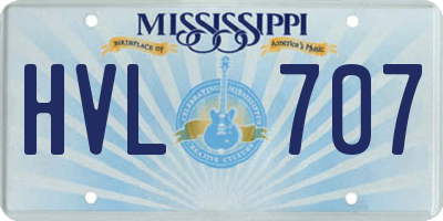 MS license plate HVL707