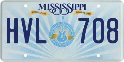 MS license plate HVL708