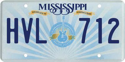 MS license plate HVL712