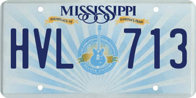 MS license plate HVL713