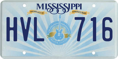 MS license plate HVL716