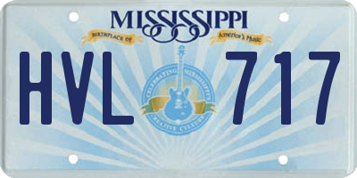 MS license plate HVL717