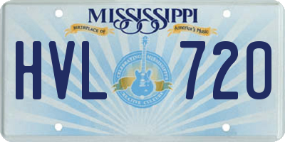 MS license plate HVL720